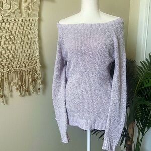 Free People Gray pink Marled Knit Oversized Sweater – Size S